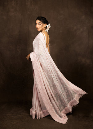 Powder Pink Pure Georgette Saree Powder Pink Pure Georgette Saree