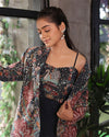 NEON NAVY BLUE SHARARA SET
