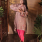 ROYAL BLOOM – MAUVE HIGH & LOW KURTA AND HARREM SET