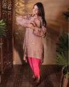 ROYAL BLOOM – MAUVE HIGH & LOW KURTA AND HARREM SET