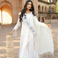 VISCOSE GEORGETTE WHITE CHIKANKARI ANARKALI