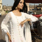 VISCOSE GEORGETTE WHITE CHIKANKARI ANARKALI