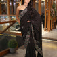 BLACK PURE OPADA SILK HAND EMBROIDERD SAREE