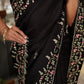 BLACK PURE OPADA SILK HAND EMBROIDERD SAREE