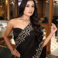 BLACK PURE OPADA SILK HAND EMBROIDERD SAREE
