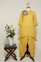 Saffon Yellow Linien Co-ord Set
