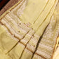 Lime Yellow Mul Chanderi Chikankari Saree