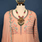 Peach Ready To Wear Viscose Georgette Suit