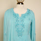 Cadet Blue Viscose Georgette Semi Stitched Suit