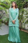 Beryl Green Organza Sharara Suit