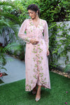 Powder Pink Hand-Embroidered Front-Open Dress