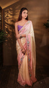 PEACH AND PINK PURE OPADA SILK SAREE