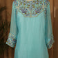 AQUA BLUE HAND EMBROIDERED SHARARA SUIT