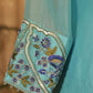 AQUA BLUE HAND EMBROIDERED SHARARA SUIT