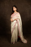 Pure Tissue Silk Natural White Saree