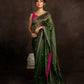 Bottle Green Pure Tissue Saree