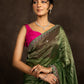 Bottle Green Pure Tissue Saree