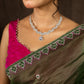 Bottle Green Pure Tissue Saree