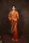 Tangerine Orange Pure Tissue Saree