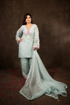 Marian Blue Pure Organza Suit