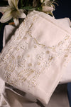 White Mul Chanderi Chikankari Suit