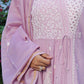 Orchid Bloom Mul Chanderi Chikankari Suit