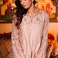 Mocha Meringue Party Wear High & Low Kurta With Harem