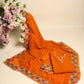 Rust Orange Viscose Georgette Semi Stitched Suit