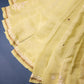 Lime Yellow Mul Chanderi Chikankari Saree