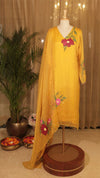 MUSTARD YELLOW PURE ORGANZA SUIT