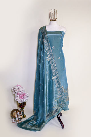 Pacific Blue Pure Tissue silk