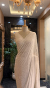 IVORY FULL JAAL MIRROR WORK GEORGETTE CHIKANKARI SAREE