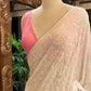 IVORY MULTI ADDORN FULL JAAL PURE GEORGETTE CHIKANKARI SAREE