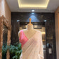 IVORY MULTI ADDORN FULL JAAL PURE GEORGETTE CHIKANKARI SAREE