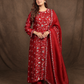 Cherry Red Organza Suit