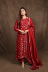 Cherry Red Organza Suit