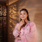PURE CHANDERI POWDER PINK ANARKALI