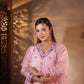 PURE CHANDERI POWDER PINK ANARKALI
