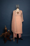 Peach Ready To Wear Viscose Georgette Suit