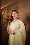 PISTA GREEN READY TO WEAR PURE ORGANZA SUIT