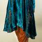 TEAL BLUE HAND EMBROIDERED HIGH & LOW SUIT SET