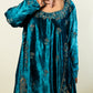 TEAL BLUE HAND EMBROIDERED HIGH & LOW SUIT SET