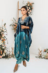 TEAL BLUE SHADED KAFTAN SET