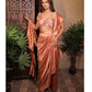 PEACH DUPION SILK DARPE SET
