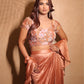 PEACH DUPION SILK DARPE SET