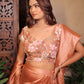 PEACH DUPION SILK DARPE SET