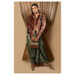 COFFEE BROWN BLAZER WITH DARK OAK GREEN DAPE SET