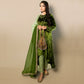 MOSS GREEN FRONT LOW & BACK HIGH PATTERN SUIT