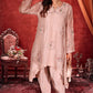 Mocha Meringue Party Wear High & Low Kurta With Harem