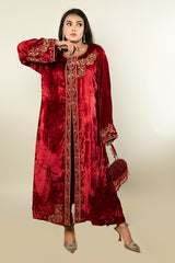 CHEERY RED LONG JACKET AND PANT